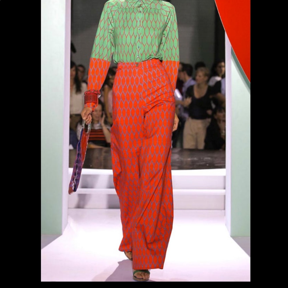 Kenzo Green and Red Flare Jeans - Picture 2 of 13